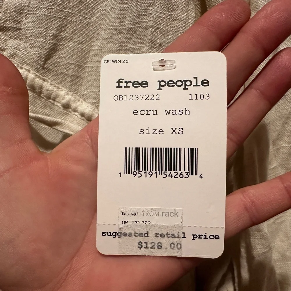 New Free Peope Rugged Beauty Boho Swing Dress in Ecru Size XS